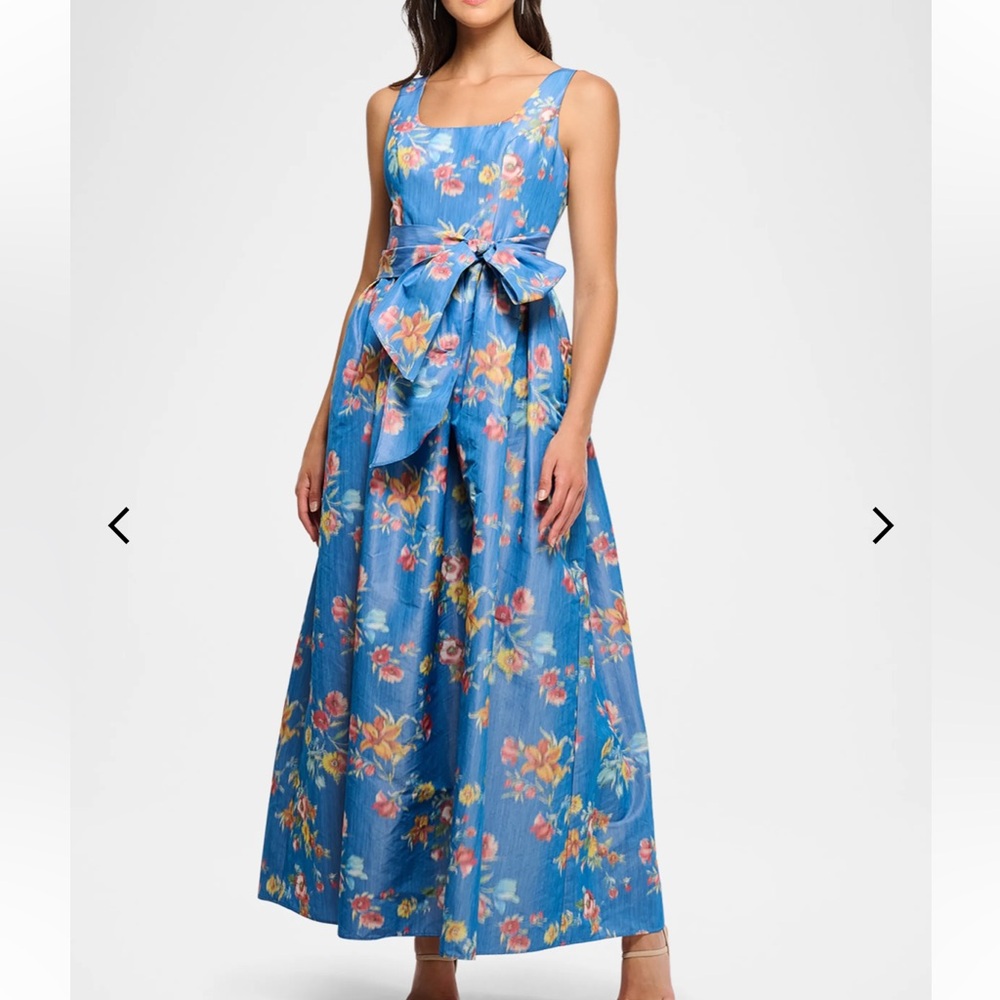 Shoshanna Wren Bow Floral-Print Midi Dress